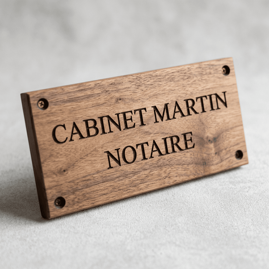 Exemple de plaque gravée bois véritable